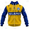 NRL Parramatta Eels Custom Name Number 2021 Away Jersey Zip Up Hoodie
