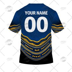 Alternative view of NRL Parramatta Eels Custom Name Number 2022 Indigenous Fishing Jersey T-Shirt