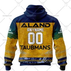 Alternative view of NRL Parramatta Eels Custom Name Number 2023 Indigenous Jersey Zip Up Hoodie