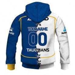 Alternative view of NRL Parramatta Eels Custom Name Number 2023 Mix Jersey V2 Zip Up Hoodie
