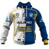 NRL Parramatta Eels Custom Name Number 2023 Mix Jersey V2 Zip Up Hoodie