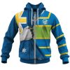 NRL Parramatta Eels Custom Name Number Australian Flag Jersey Zip Up Hoodie