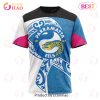 NRL Parramatta Eels Custom Name Number Fight Cancer T-Shirt
