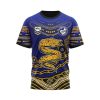 NRL Parramatta Eels Custom Name Number Indigenous Mascot T-Shirt