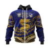 NRL Parramatta Eels Custom Name Number Indigenous Mascot Zip Up Hoodie