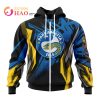 NRL Parramatta Eels Custom Name Number MotoCross Zip Up Hoodie V2