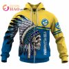 NRL Parramatta Eels Custom Name Number Native Skull Zip Up Hoodie
