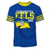 NRL Parramatta Eels Custom Name Number Retro Flag Jersey 1947 T-Shirt