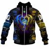NRL Parramatta Eels Custom Name Number Rose Dragon Zip Up Hoodie
