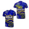 NRL Parramatta Eels Custom Text Aboriginal Tribal Style T-Shirt