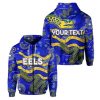 NRL Parramatta Eels Custom Text Aboriginal Tribal Style Zip Up Hoodie