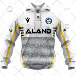 Alternative view of NRL Parramatta Eels Custosm Name Number 2022 Run Out Tee Jersey Pullover Hoodie