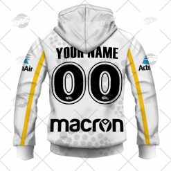 Alternative view of NRL Parramatta Eels Custosm Name Number 2022 Run Out Tee Jersey Zip Up Hoodie