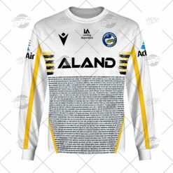 NRL Parramatta Eels Custosm Name Number 2022 Run Out Tee Jersey Sweatshirt