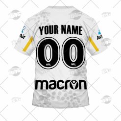 Alternative view of NRL Parramatta Eels Custosm Name Number 2022 Run Out Tee Jersey T-Shirt
