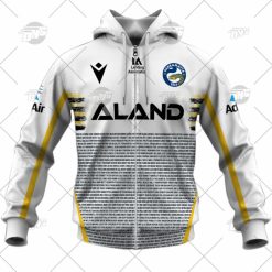 NRL Parramatta Eels Custosm Name Number 2022 Run Out Tee Jersey Zip Up Hoodie