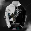 NRL Penrith Panthers Black White Mascot Scratch Zip Up Hoodie