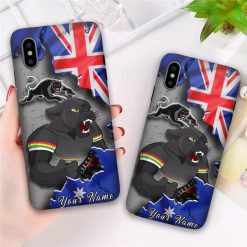 NRL Penrith Panthers Custom Name Mascot Scratch Phone Case
