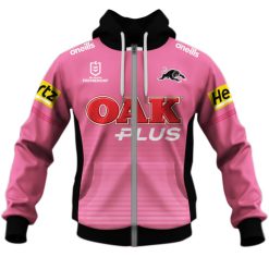 NRL Penrith Panthers Custom Name Number 2020 Alternate Jersey Zip Up Hoodie