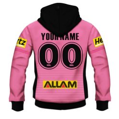 Alternative view of NRL Penrith Panthers Custom Name Number 2020 Alternate Jersey Zip Up Hoodie