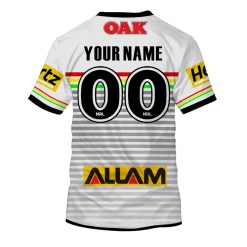Alternative view of NRL Penrith Panthers Custom Name Number 2020 Away Jersey T-Shirt