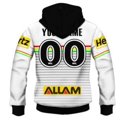 Alternative view of NRL Penrith Panthers Custom Name Number 2020 Away Jersey Zip Up Hoodie
