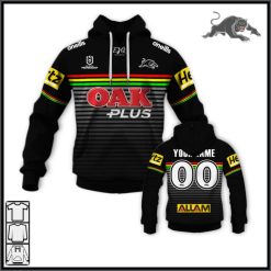 NRL Penrith Panthers Custom Name Number 2020 Home Jersey Pullover Hoodie
