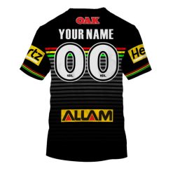 Alternative view of NRL Penrith Panthers Custom Name Number 2020 Home Jersey T-Shirt