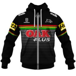 NRL Penrith Panthers Custom Name Number 2020 Home Jersey Zip Up Hoodie