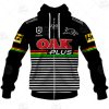 NRL Penrith Panthers Custom Name Number 2021 Alternate Jersey Zip Up Hoodie