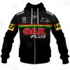 NRL Penrith Panthers Custom Name Number 2021 Home Jersey Zip Up Hoodie