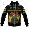 NRL Penrith Panthers Custom Name Number 2022 Indigenous Jersey Zip Up Hoodie