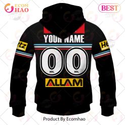 Alternative view of NRL Penrith Panthers Custom Name Number 2023 Alternate Jersey Zip Up Hoodie