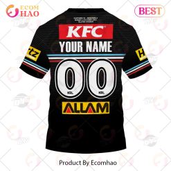 Alternative view of NRL Penrith Panthers Custom Name Number 2023 Alternate Jersey T-Shirt