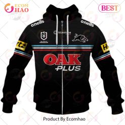NRL Penrith Panthers Custom Name Number 2023 Alternate Jersey Zip Up Hoodie