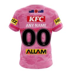 Alternative view of NRL Penrith Panthers Custom Name Number 2023 ANZAC Day Jersey T-Shirt