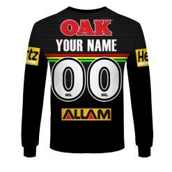 Alternative view of NRL Penrith Panthers Custom Name Number 2023 Home Jersey Sweatshirt