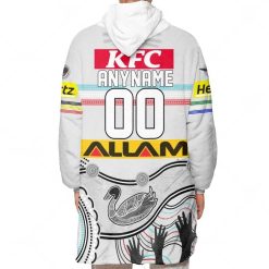 Alternative view of NRL Penrith Panthers Custom Name Number 2023 Indigenous Jersey Fleece Oodie