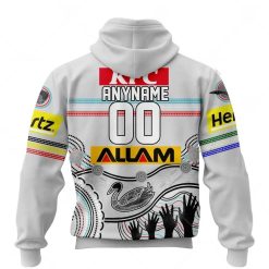 Alternative view of NRL Penrith Panthers Custom Name Number 2023 Indigenous Jersey Zip Up Hoodie
