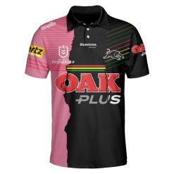 Alternative view of NRL Penrith Panthers Custom Name Number 2023 Mix Jersey Polo Shirt