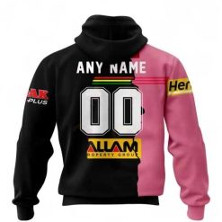 Alternative view of NRL Penrith Panthers Custom Name Number 2023 Mix Jersey Pullover Hoodie