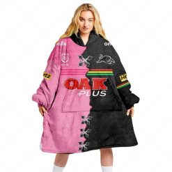 NRL Penrith Panthers Custom Name Number 2023 Mix Jersey V2 Fleece Oodie
