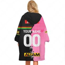 Alternative view of NRL Penrith Panthers Custom Name Number 2023 Mix Jersey V2 Fleece Oodie