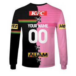 Alternative view of NRL Penrith Panthers Custom Name Number 2023 Mix Jersey V2 Sweatshirt