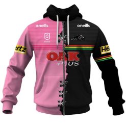 NRL Penrith Panthers Custom Name Number 2023 Mix Jersey V2 Zip Up Hoodie