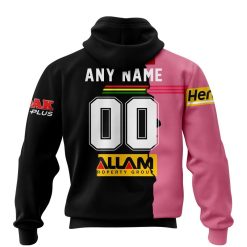 Alternative view of NRL Penrith Panthers Custom Name Number 2023 Mix Jersey Zip Up Hoodie