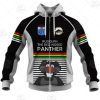 NRL Penrith Panthers Custom Name Number Christmas Knit Pattern Vintage Zip Up Hoodie