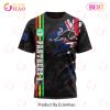 NRL Penrith Panthers Custom Name Number Flag Scratch T-Shirt