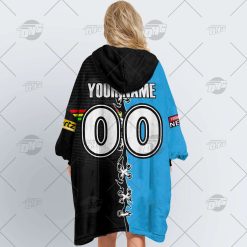 Alternative view of NRL Penrith Panthers Custom Name Number Half Split Jersey Fleece Oodie V2