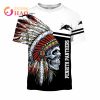 NRL Penrith Panthers Custom Name Number Native Skull T-Shirt